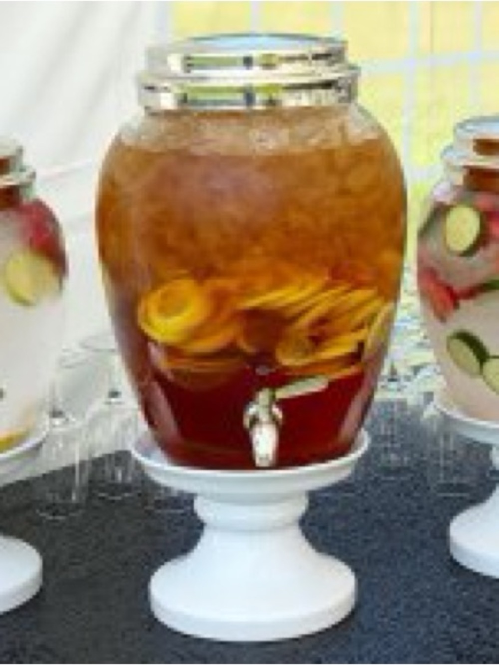 Pottery Barn Classic Glass Beverage Dispenser with Stand - Large